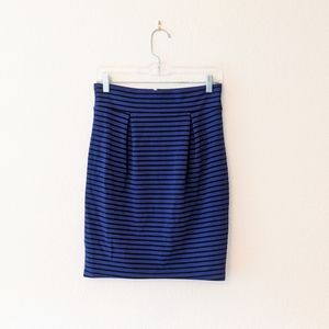 NET Blue and Black Pencil Skirt